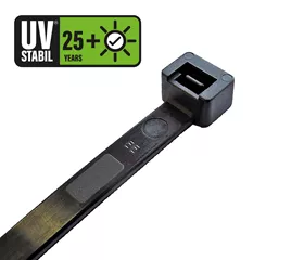 KABI UV 100x2.5 schwarz Kabelbinder 25 Jahre UV 100St Plica Verpackung_UVL100C